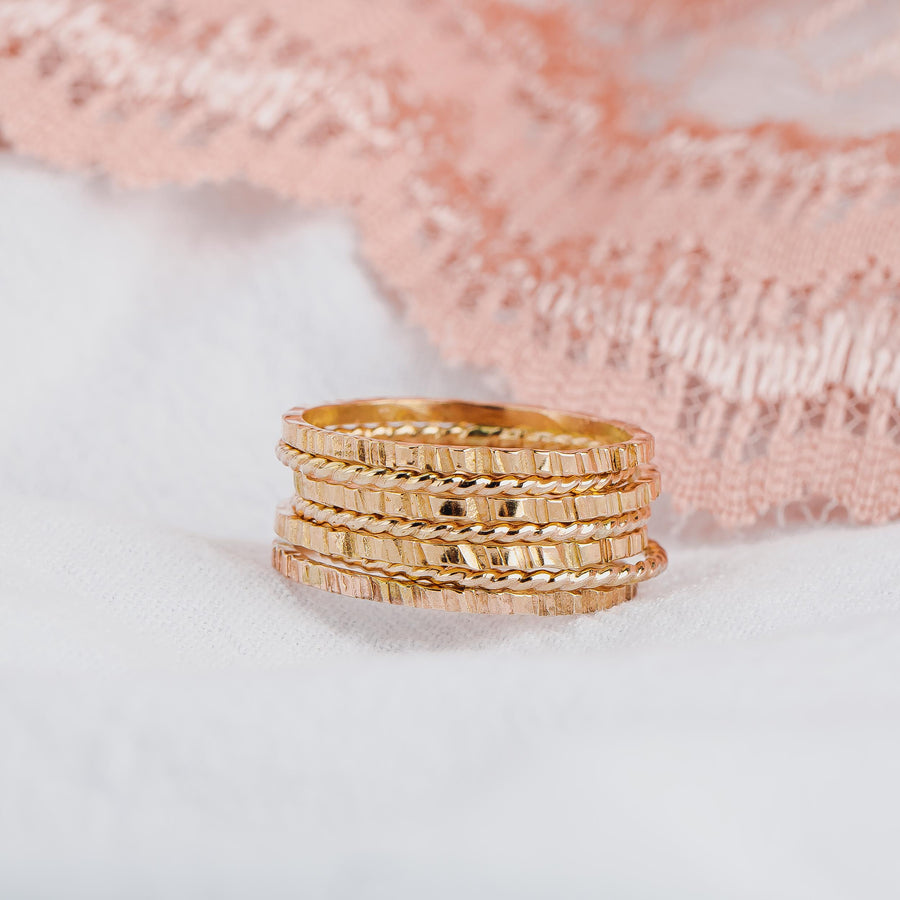 The Margo Stack - Melanie Golden Jewelry - ring-size-choice, rings, stacking rings, yellow