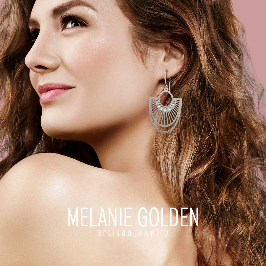 Moon Phase Fan Earrings - Melanie Golden Jewelry - dangle earrings, earrings