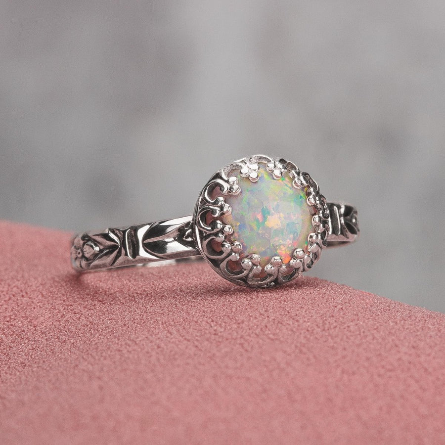 Floral Opal Stacking Rings - Melanie Golden Jewelry - flora, opal, rings, stacking rings
