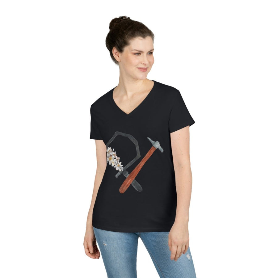Forge & Flourish Ladies' V-Neck T-Shirt - Melanie Golden Jewelry - clothing, for the maker