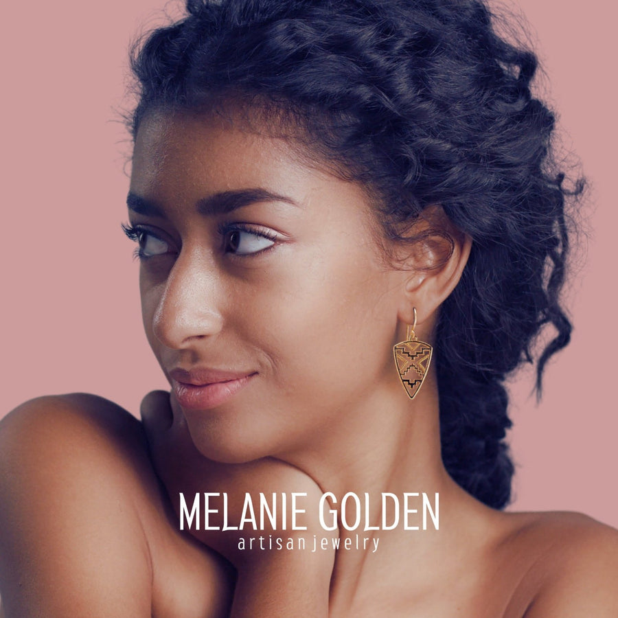 Gold Aztec Earrings - Melanie Golden Jewelry