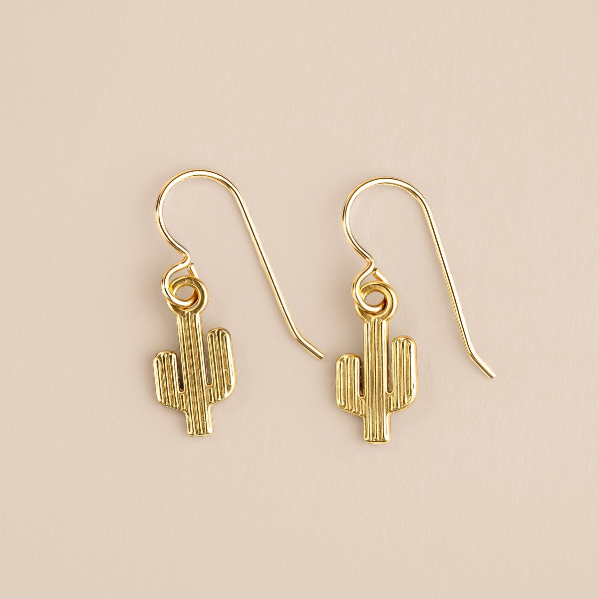 Gold Cactus Earrings - Melanie Golden Jewelry - dangle earrings, earrings