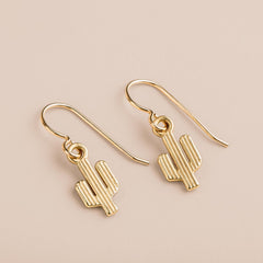 Gold Cactus Earrings - Melanie Golden Jewelry - dangle earrings, earrings