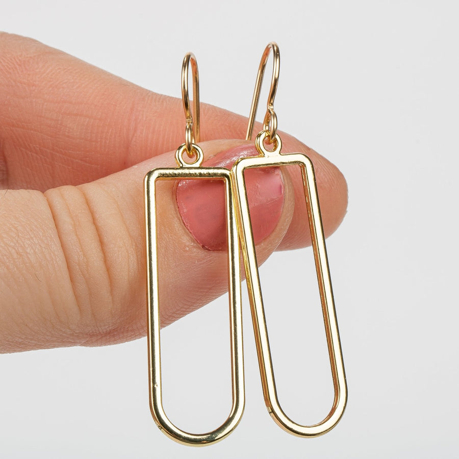 Gold Oval Drop Earrings - Melanie Golden Jewelry