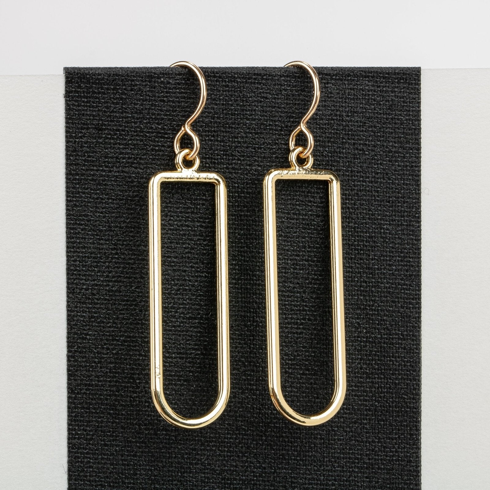 Gold Oval Drop Earrings - Melanie Golden Jewelry - dangle earrings, earrings