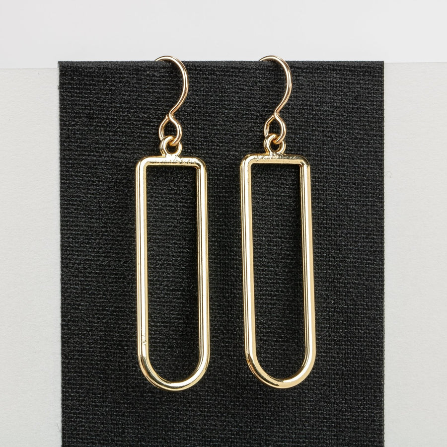 Gold Oval Drop Earrings - Melanie Golden Jewelry