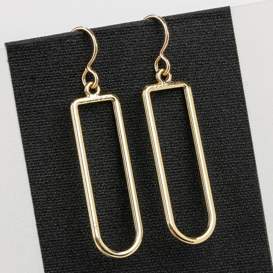 Gold Oval Drop Earrings - Melanie Golden Jewelry