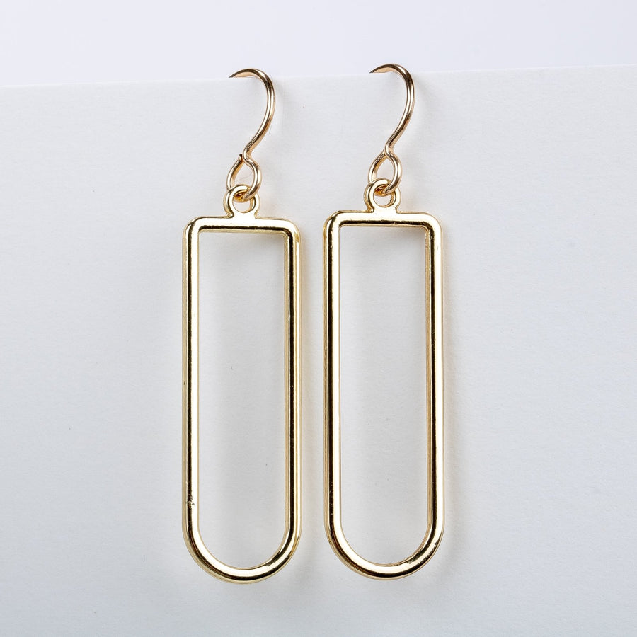 Gold Oval Drop Earrings - Melanie Golden Jewelry - dangle earrings, earrings