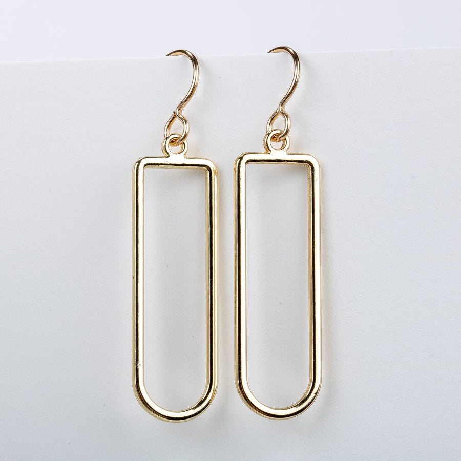 Gold Oval Drop Earrings - Melanie Golden Jewelry