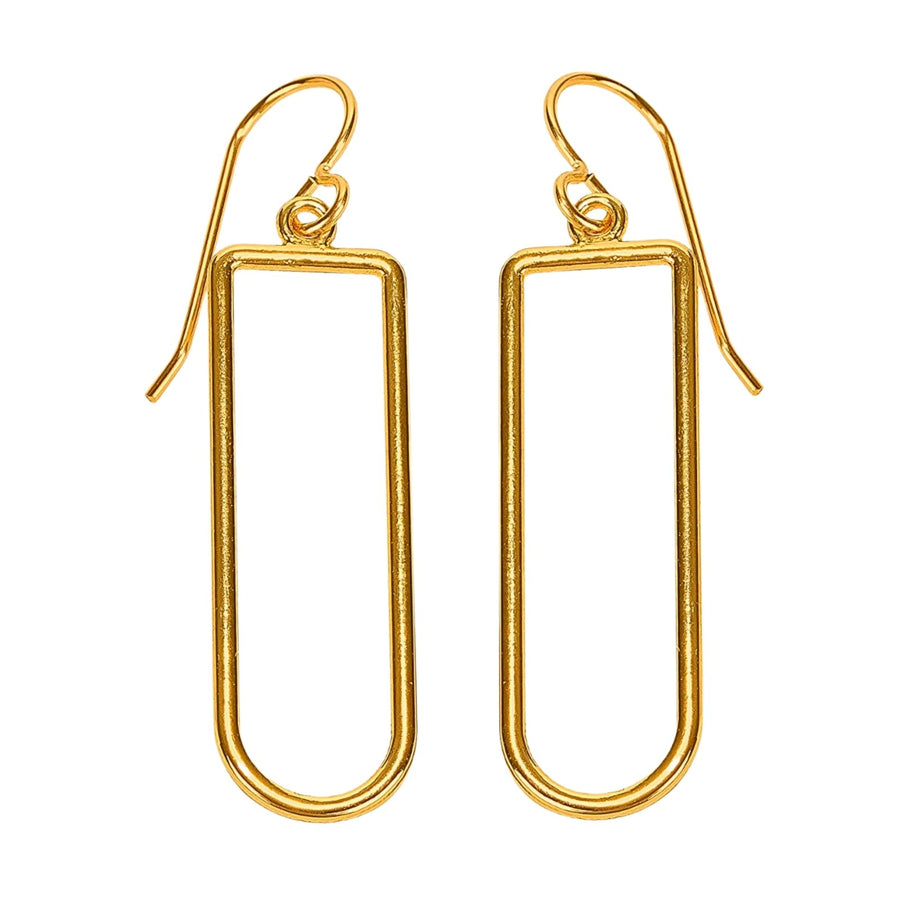 Gold Oval Drop Earrings - Melanie Golden Jewelry