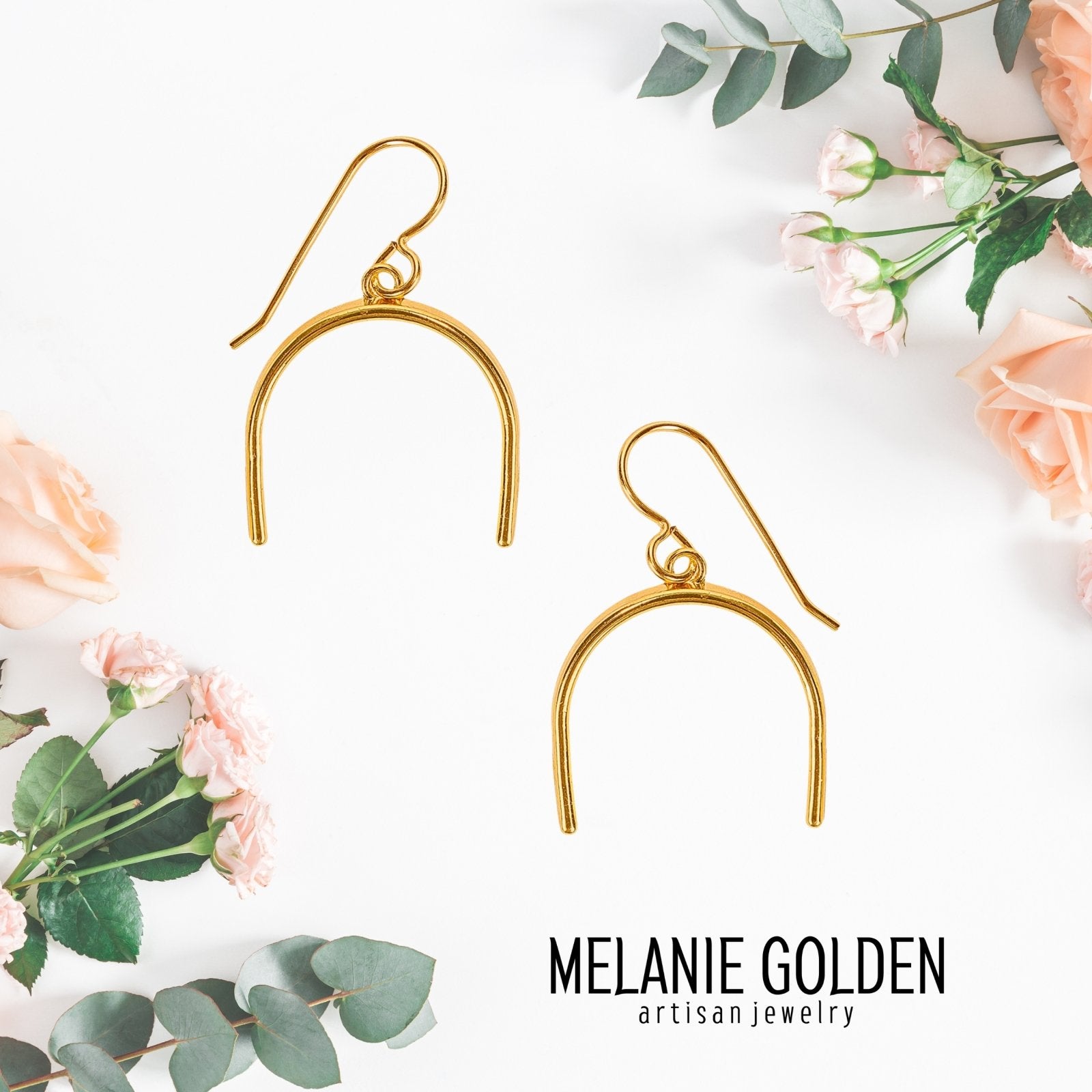 Gold Rainbow Earrings - Melanie Golden Jewelry - dangle earrings, earrings