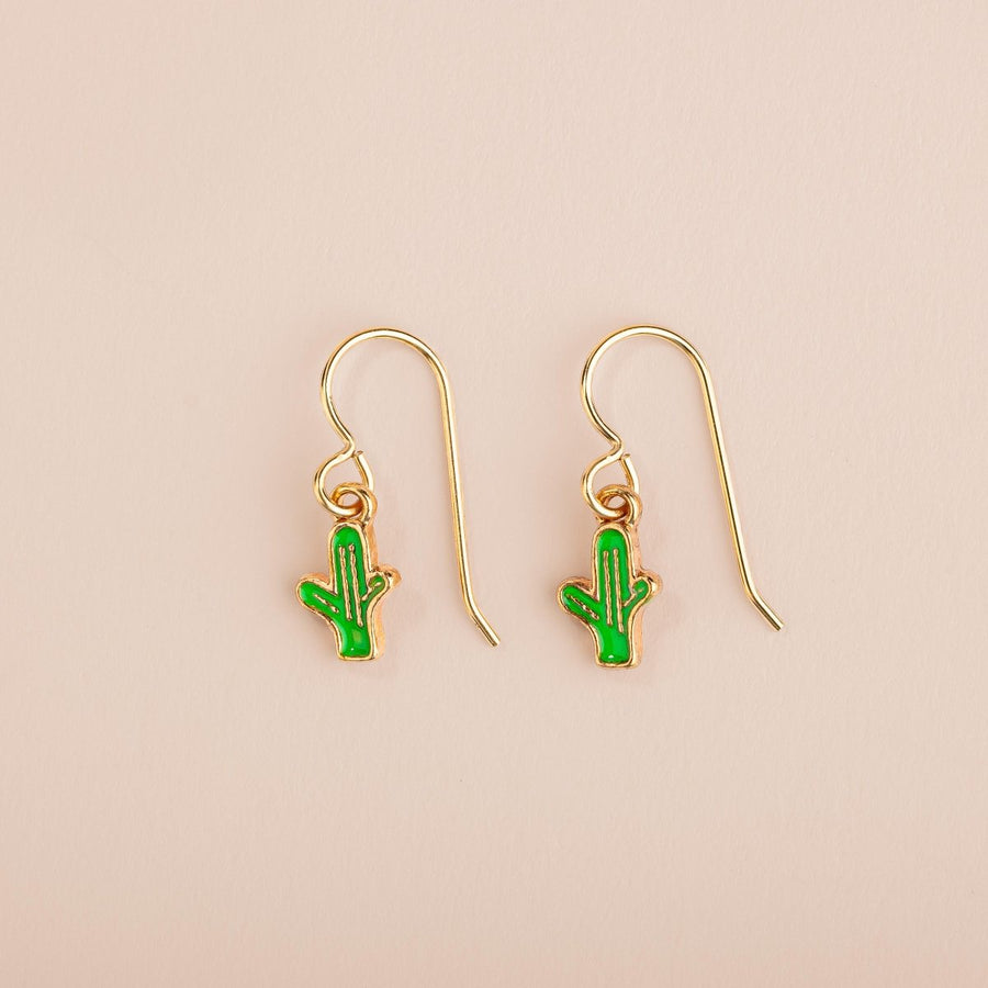 Green Cactus Earrings - Melanie Golden Jewelry - dangle earrings, earrings