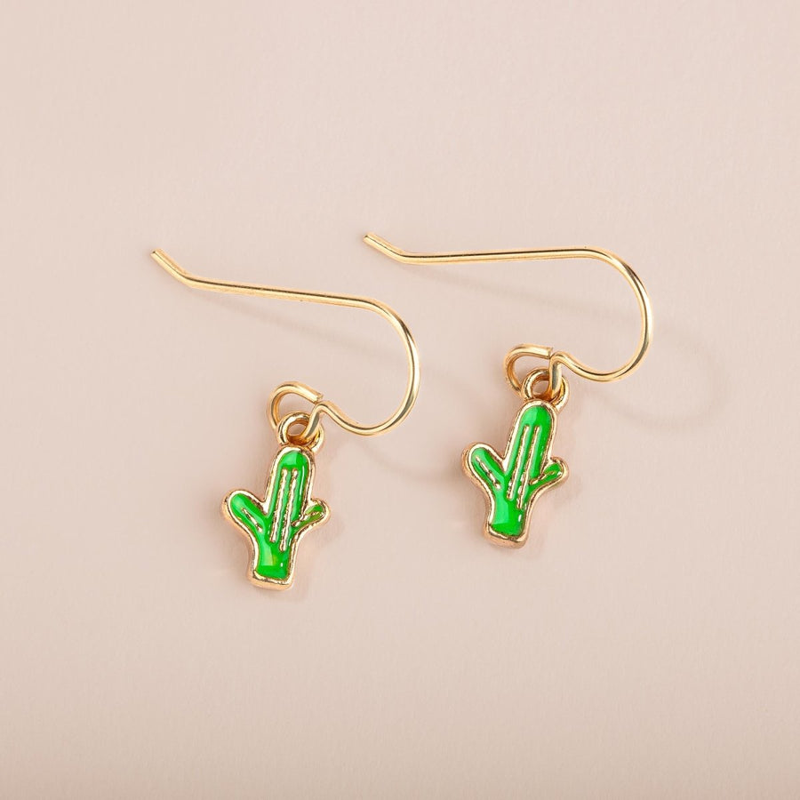 Green Cactus Earrings - Melanie Golden Jewelry - dangle earrings, earrings