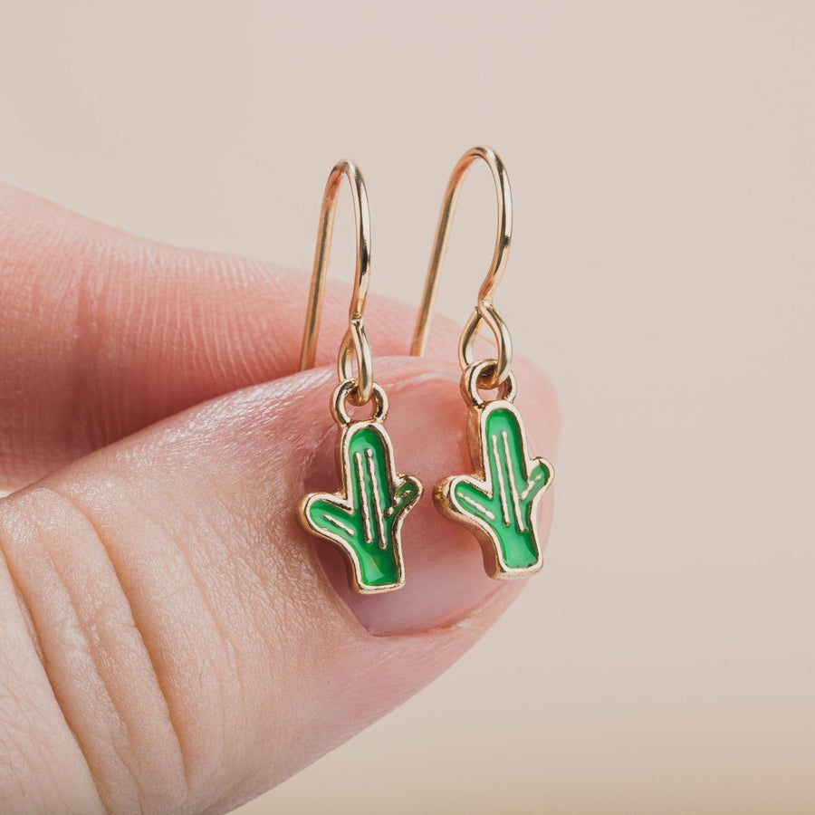 Green Cactus Earrings - Melanie Golden Jewelry - dangle earrings, earrings