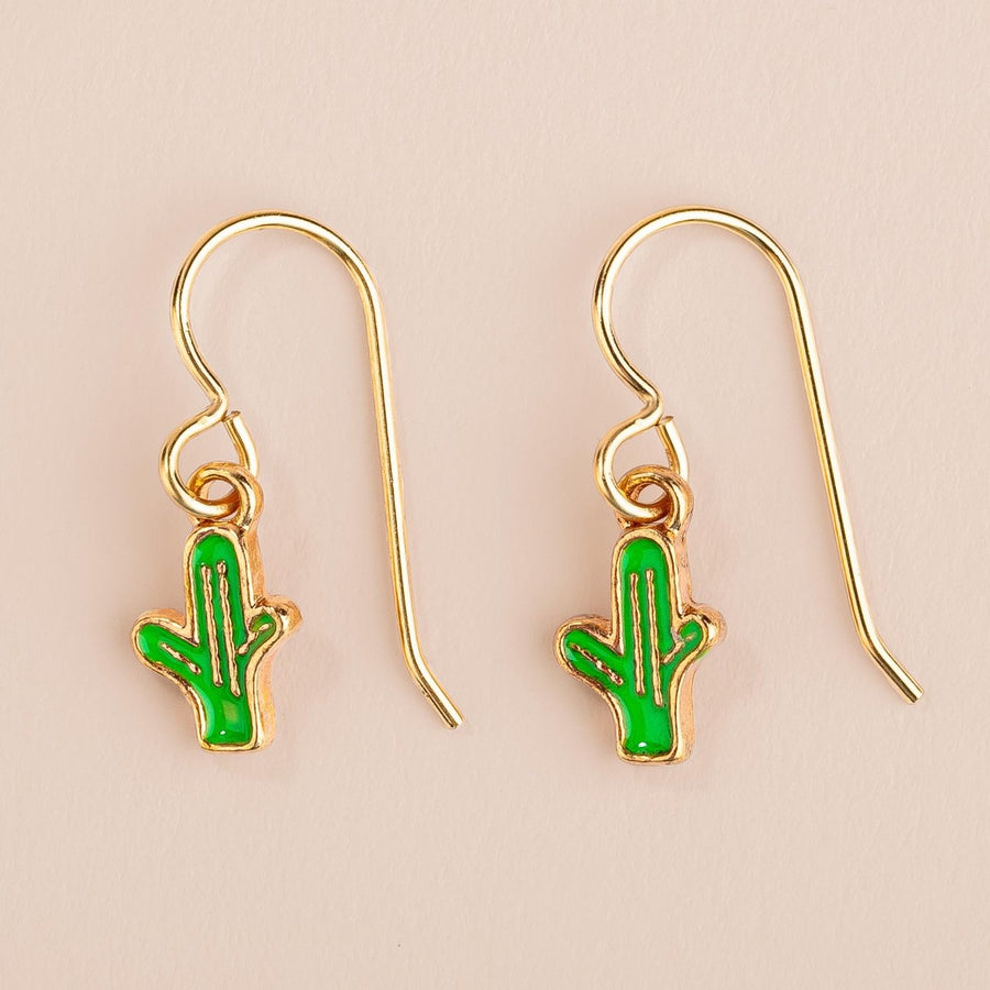 Green Cactus Earrings - Melanie Golden Jewelry - dangle earrings, earrings