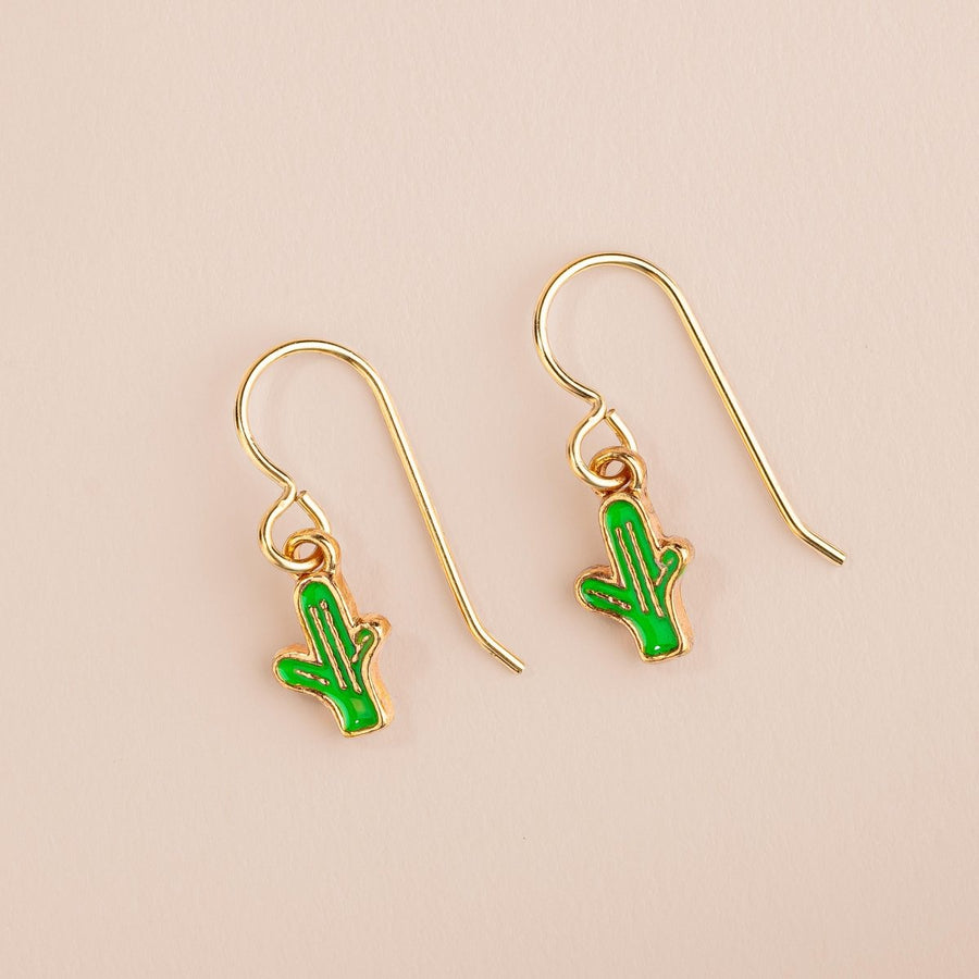 Green Cactus Earrings - Melanie Golden Jewelry - dangle earrings, earrings