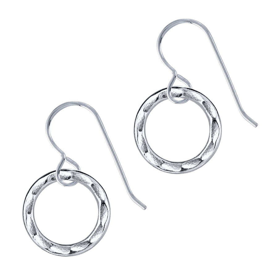 Hammered Open Circle Dangle Earrings - Melanie Golden Jewelry
