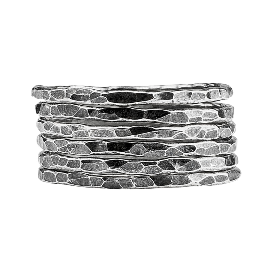 Hammered Stacking Rings | Oxidized Silver - Melanie Golden Jewelry - rings, silver, stacking rings