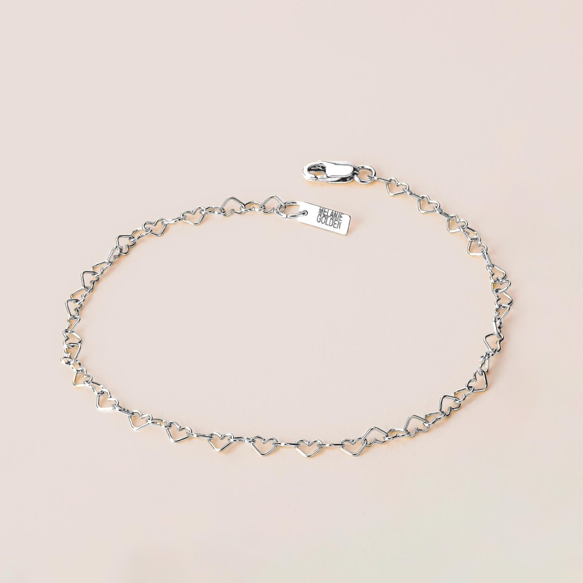 Heart Link Chain Anklet - Melanie Golden Jewelry - _badge_new, anklets, bridal, chain anklets, for the bride, love, motherhood, new, wedding