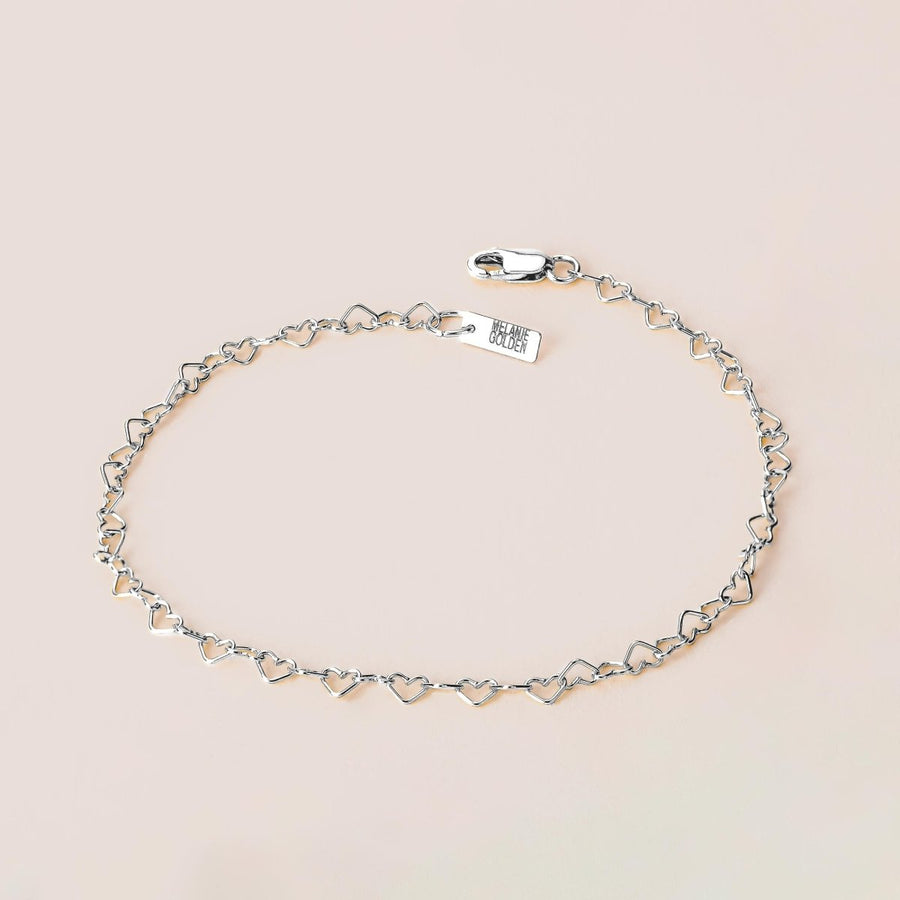 Heart Link Chain Anklet - Melanie Golden Jewelry - _badge_new, anklets, bridal, chain anklets, for the bride, love, motherhood, new, wedding