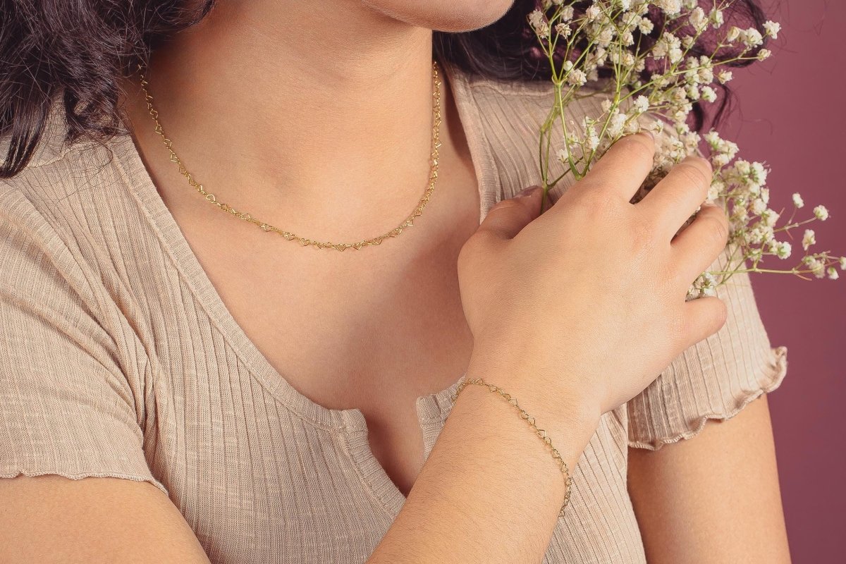 Heart Link Chain Bracelet - Melanie Golden Jewelry - _badge_new, bracelets, bridal, chain bracelets, everyday essentials, for the bride, love, motherhood, new, wedding