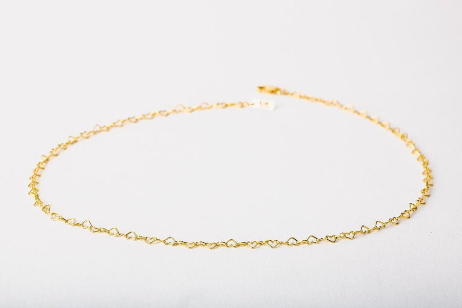 Heart Link Chain Necklace - Melanie Golden Jewelry - _badge_new, bridal, chain necklaces, essential chains, everyday essentials, for the bride, love, motherhood, necklaces, new, wedding