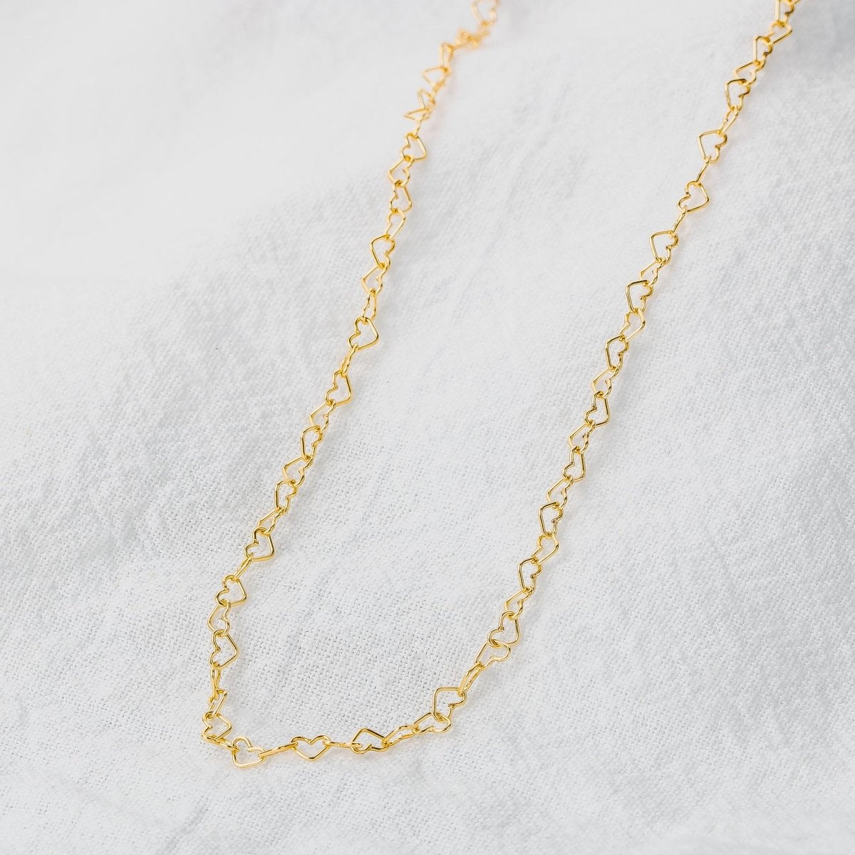 Heart Link Chain Necklace - Melanie Golden Jewelry - _badge_new, bridal, chain necklaces, essential chains, everyday essentials, for the bride, love, motherhood, necklaces, new, wedding