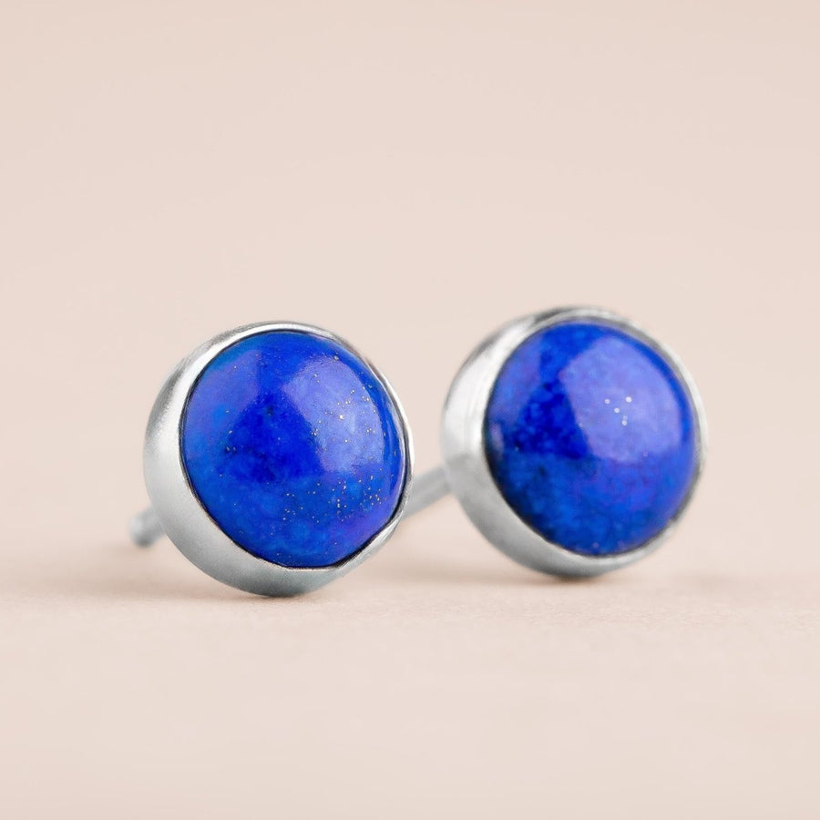 Lapis Lazuli Gemstone Stud Earrings - Melanie Golden Jewelry