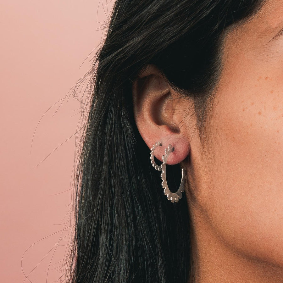 Large Poppy Hoop Earrings - Melanie Golden Jewelry