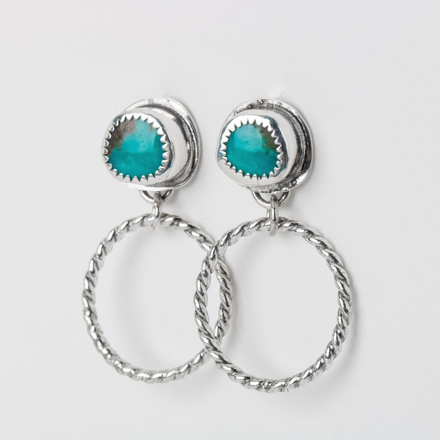 Lilah Earrings | Blue Kingman Turquoise - Melanie Golden Jewelry - dangle earrings, earrings, Fourth of July, stud, stud earrings