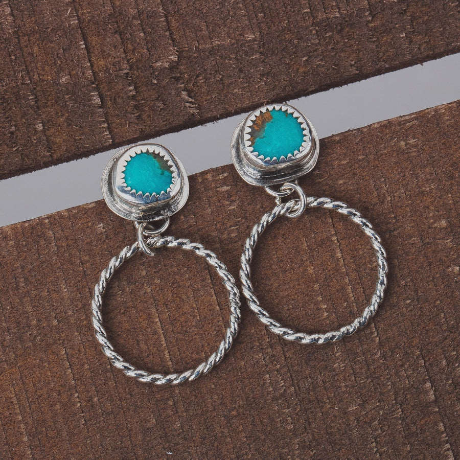 Lilah Earrings | Blue Kingman Turquoise - Melanie Golden Jewelry - dangle earrings, earrings, Fourth of July, stud, stud earrings