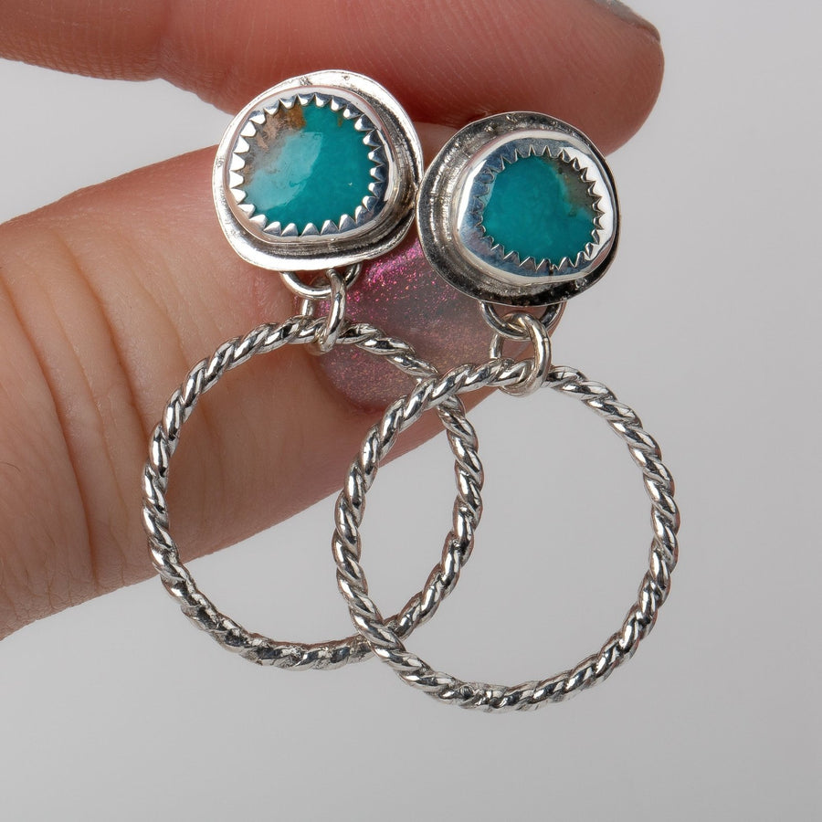 Lilah Earrings | Blue Kingman Turquoise - Melanie Golden Jewelry - dangle earrings, earrings, Fourth of July, stud, stud earrings