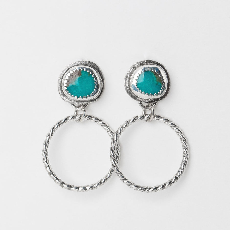 Lilah Earrings | Blue Kingman Turquoise - Melanie Golden Jewelry - dangle earrings, earrings, Fourth of July, stud, stud earrings