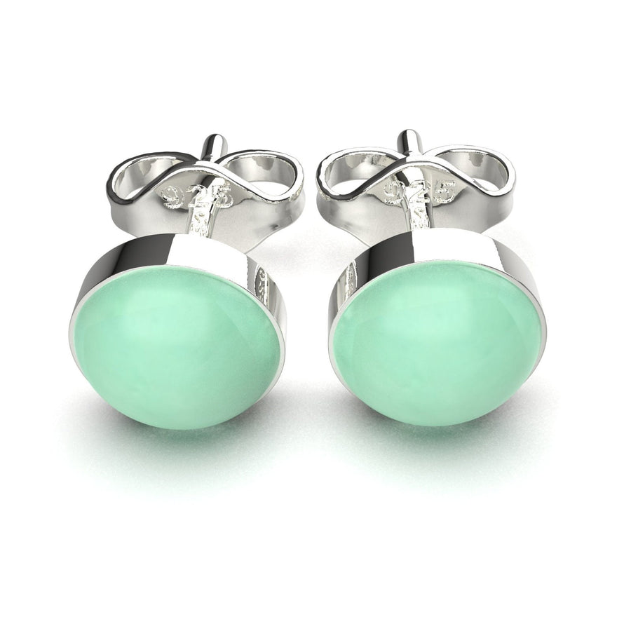 Lime Green Chrysoprase Gemstone Stud Earrings - Melanie Golden Jewelry - Earrings, stud, stud earrings