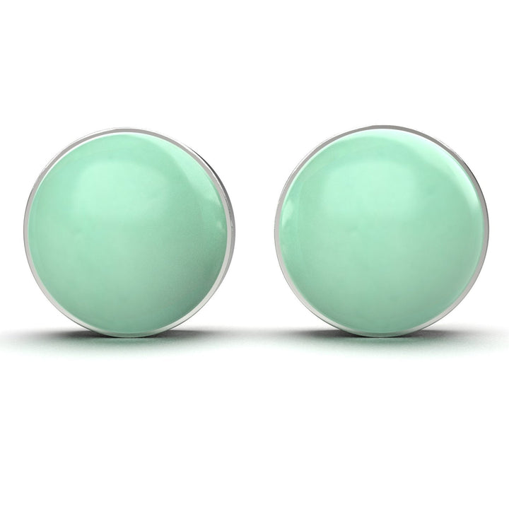 Lime Green Chrysoprase Gemstone Stud Earrings - Melanie Golden Jewelry - Earrings, stud, stud earrings