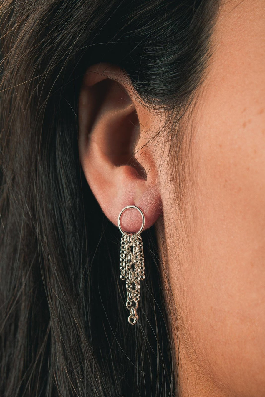 Lumi Chain Tassel Earrings - Melanie Golden Jewelry - _badge_new, dangle earrings, earrings, new, stud, stud earrings