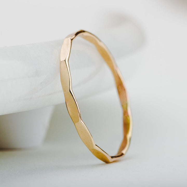 Mirror Hammered Stacking Ring - Melanie Golden Jewelry