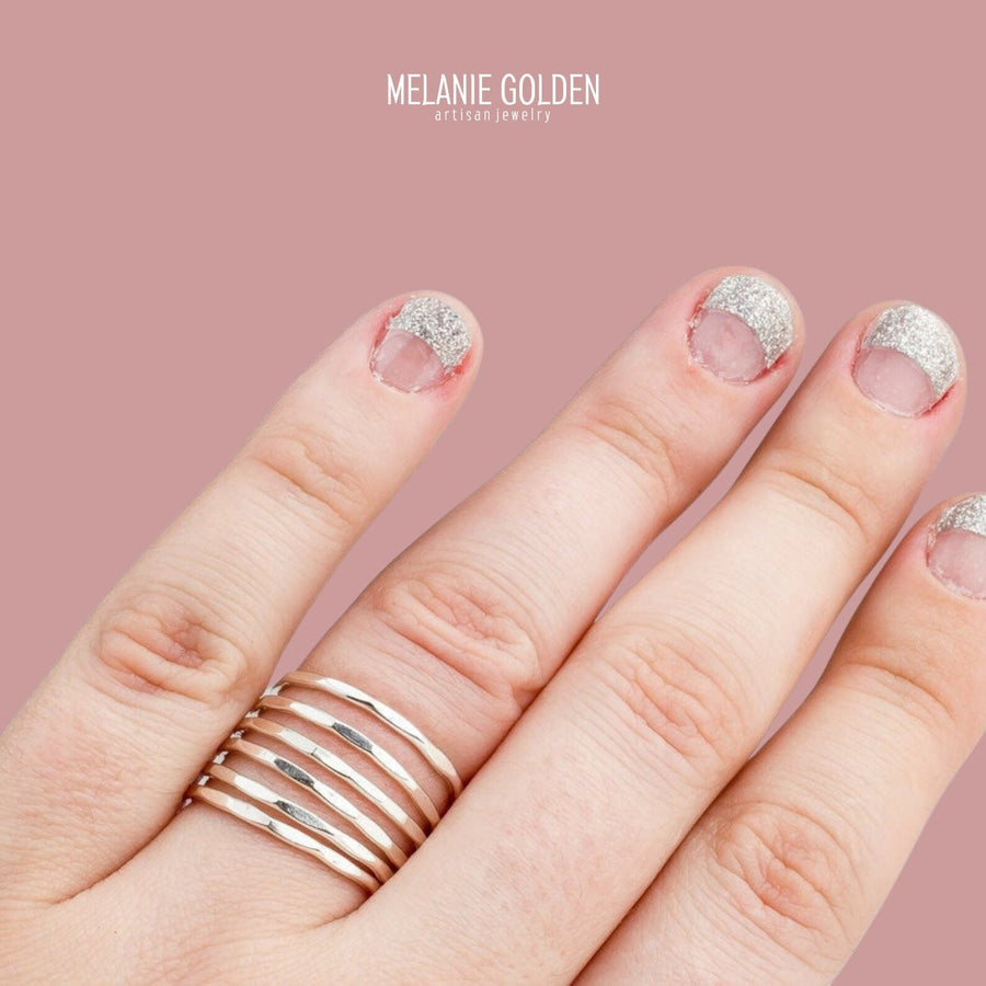 Mirror Hammered Stacking Ring - Melanie Golden Jewelry