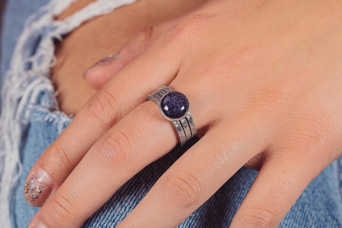 Night Sky Constellation Solitaire Ring - Melanie Golden Jewelry - _badge_BESTSELLER, bestseller, celestial, constellation, Fourth of July, gemstone ring, gemstone rings, ring, rings