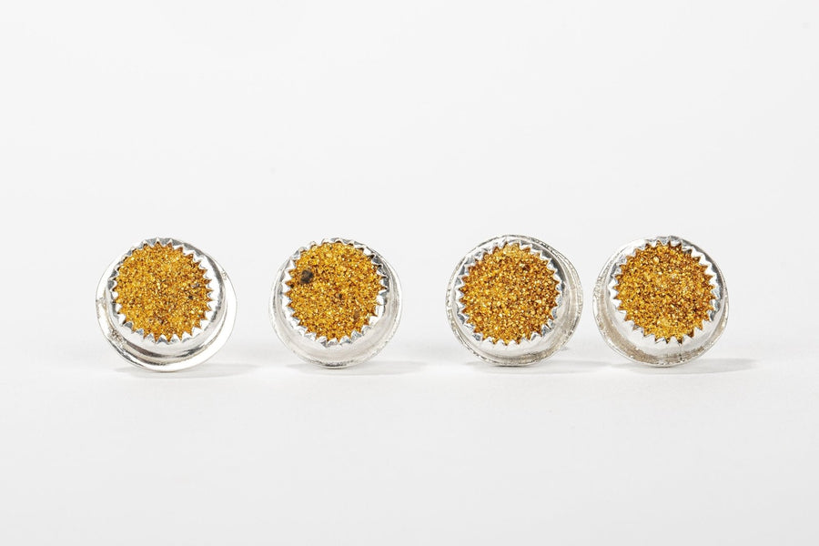No. 1 Gold Druzy Quartz Earrings - Melanie Golden Jewelry