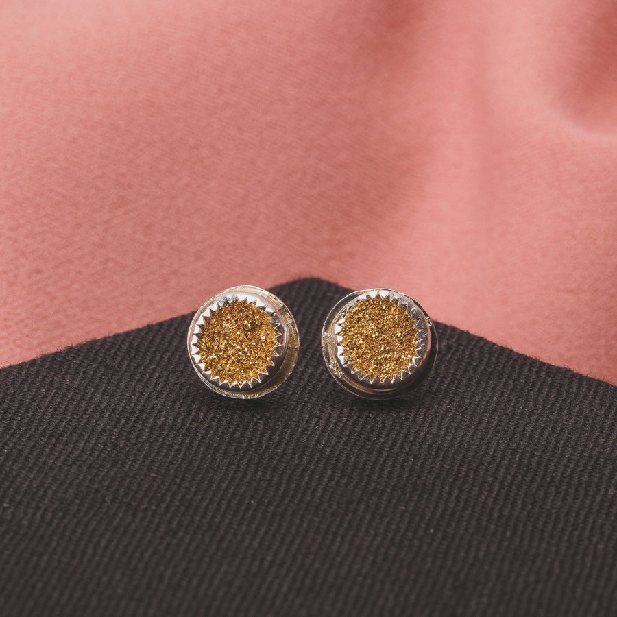 No. 1 Gold Druzy Quartz Earrings - Melanie Golden Jewelry