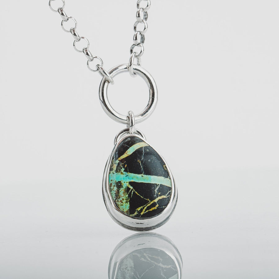 Orbit Necklace | Black Jack Turquoise - Melanie Golden Jewelry - gemstone necklaces, necklaces