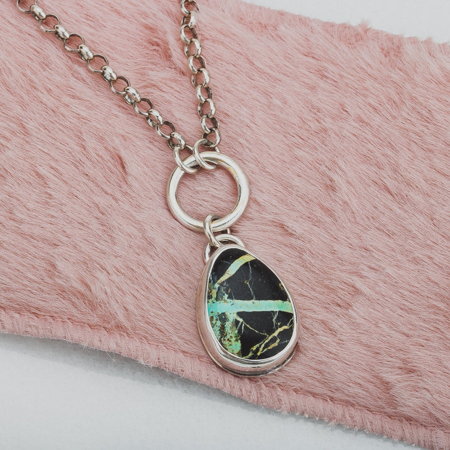 Orbit Necklace | Black Jack Turquoise - Melanie Golden Jewelry - gemstone necklaces, necklaces