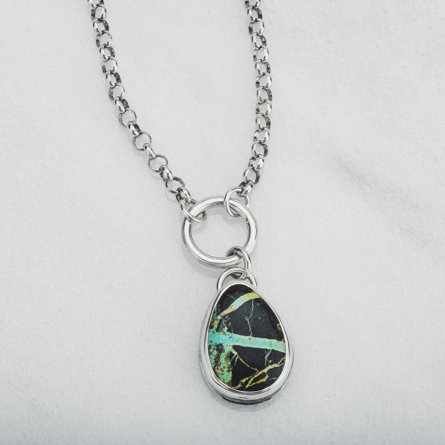 Orbit Necklace | Black Jack Turquoise - Melanie Golden Jewelry - gemstone necklaces, necklaces