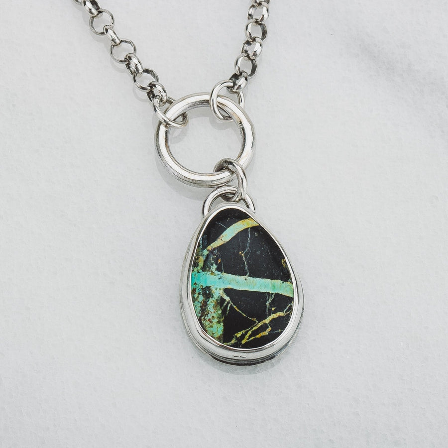 Orbit Necklace | Black Jack Turquoise - Melanie Golden Jewelry - gemstone necklaces, necklaces