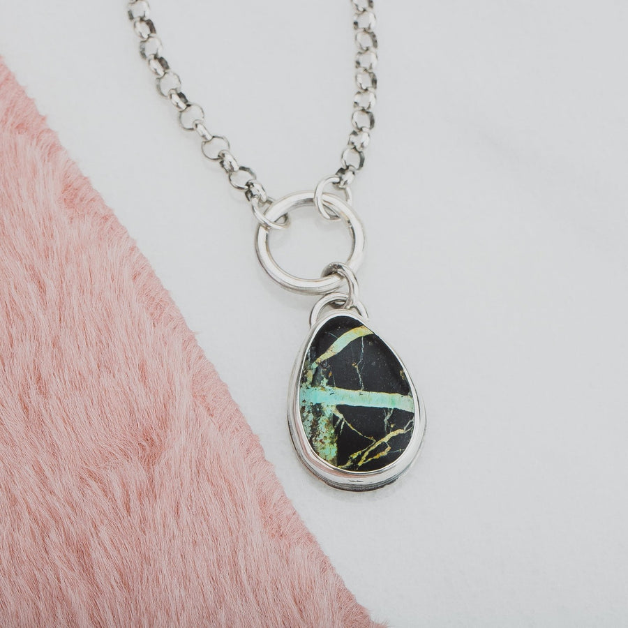 Orbit Necklace | Black Jack Turquoise - Melanie Golden Jewelry - gemstone necklaces, necklaces