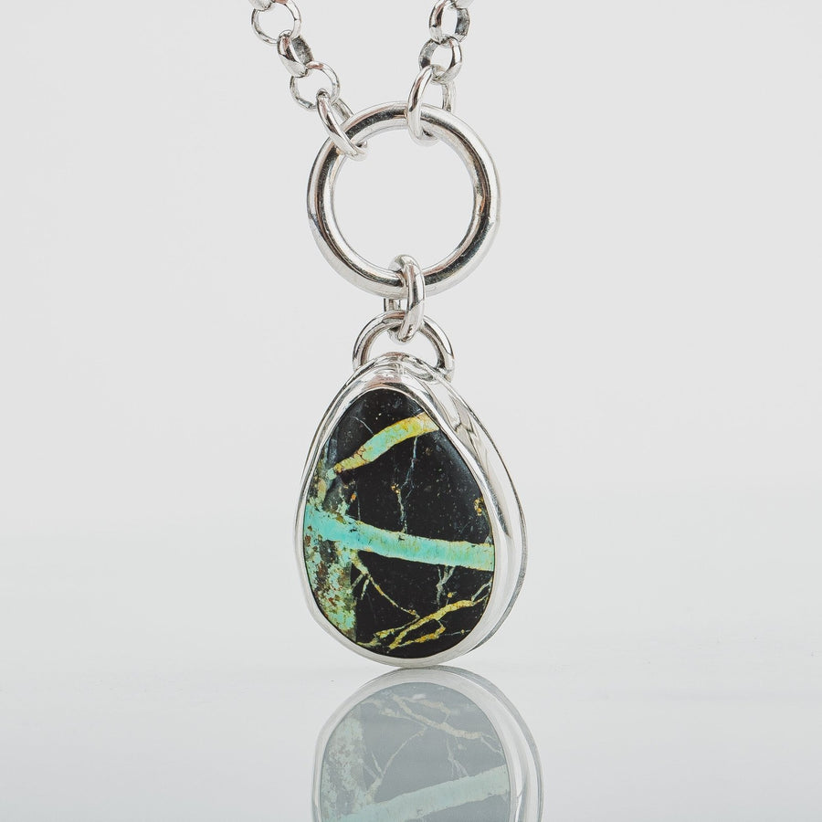 Orbit Necklace | Black Jack Turquoise - Melanie Golden Jewelry - gemstone necklaces, necklaces