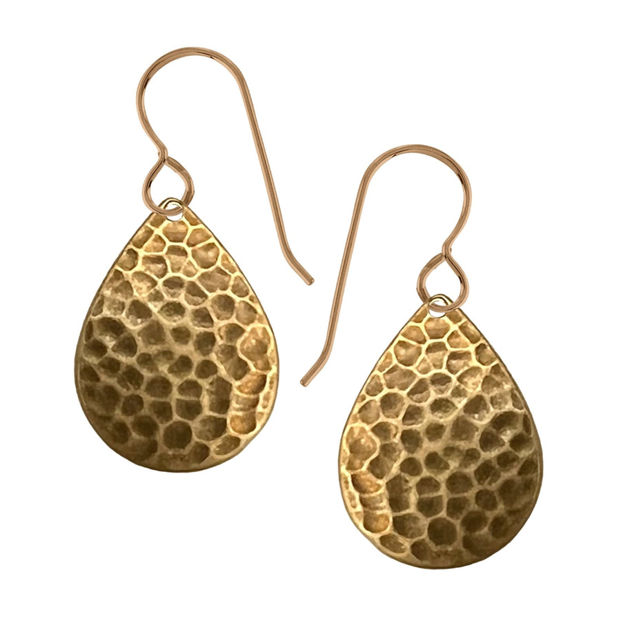 Oxidized Brass Hammered Dangle Earrings - Melanie Golden Jewelry - dangle earrings, earrings