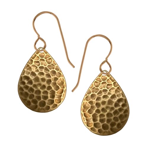 Oxidized Brass Hammered Dangle Earrings - Melanie Golden Jewelry - dangle earrings, earrings