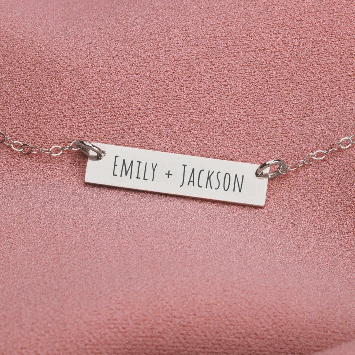 Personalized Couples Bar Necklace - Melanie Golden Jewelry - bar necklaces, bridesmaid, Engraved Jewelry, love, necklace, personalized, personalized necklace, VALENTINES, wedding, wedding party